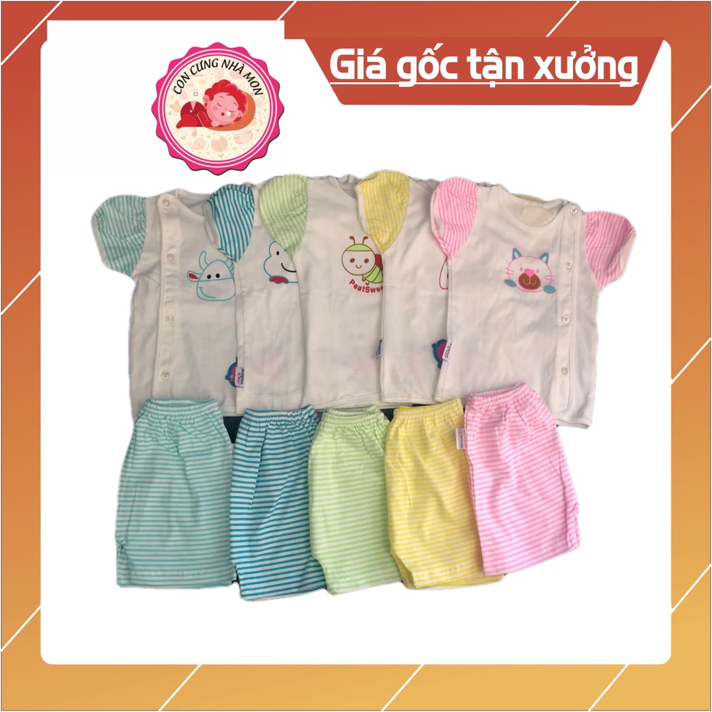 (chọn mẫu) Bộ thun mát Alia cho bé gái 3-9kg/đồ bộ sơ sinh cúc lệch cho bé
