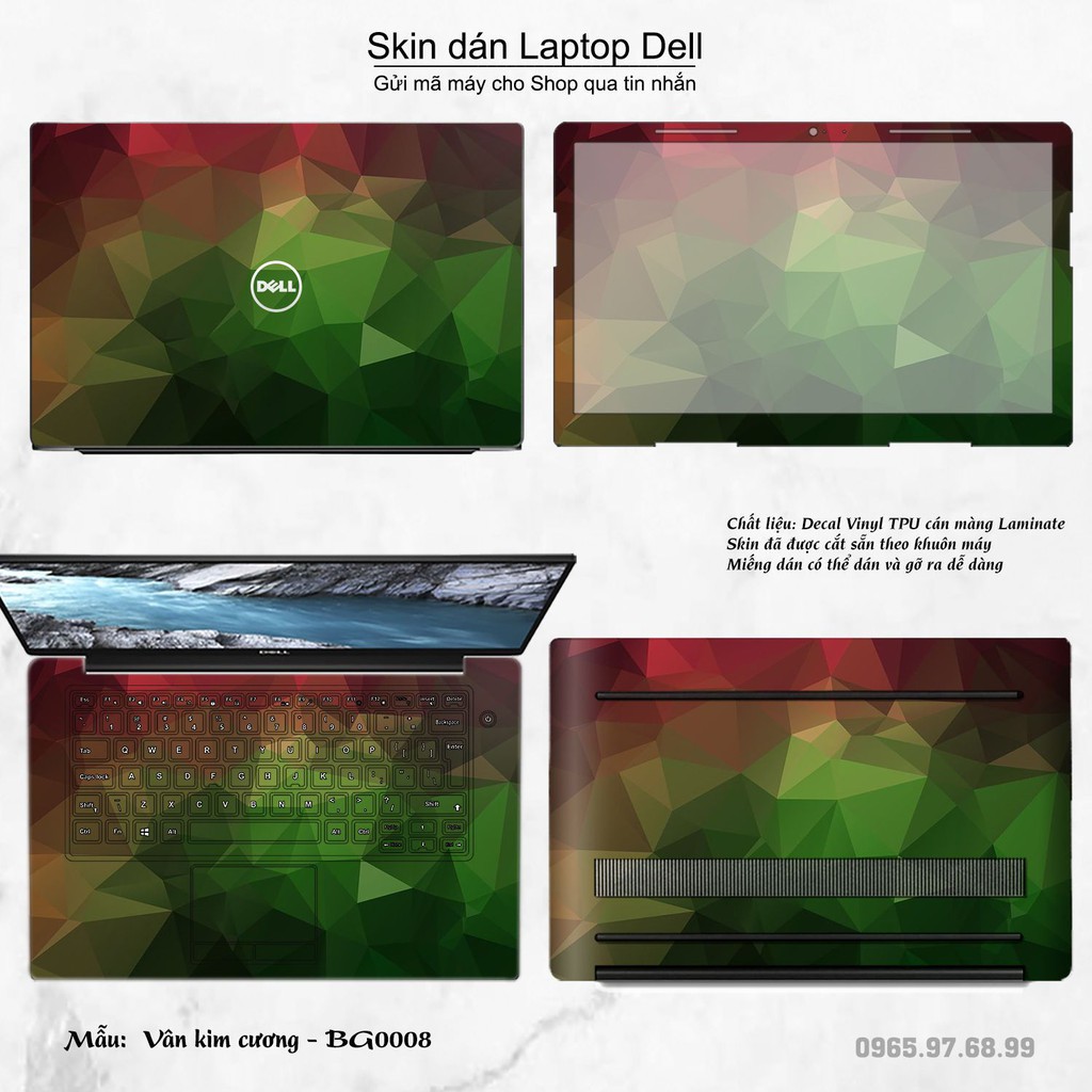 Skin dán Laptop Dell in hình Vân kim cương (inbox mã máy cho Shop)