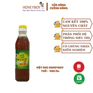 Mật ong thô 400ml honeyboy nguyên chất, nguyên gas tự nhiên