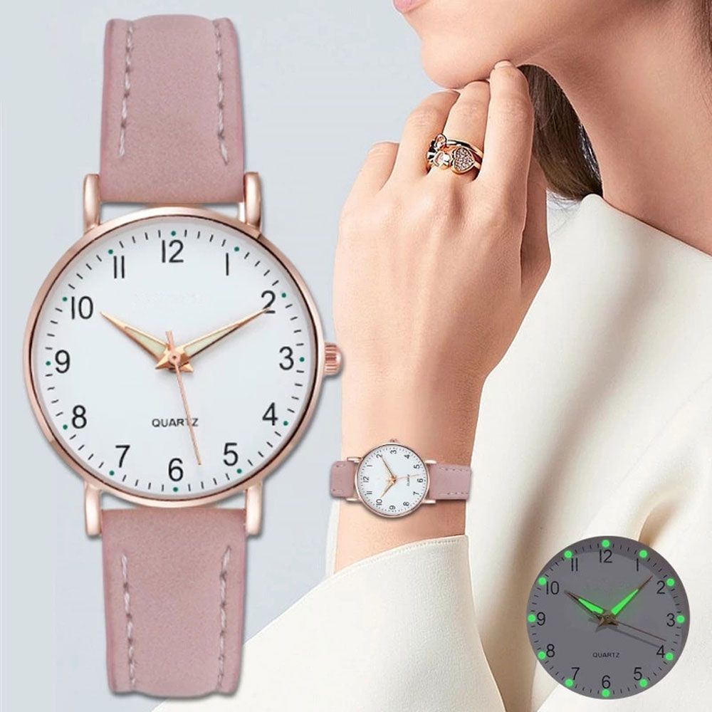 Đồng hồ đeo tay dây da nhiều màu dạ quang độc đáo tùy chọn