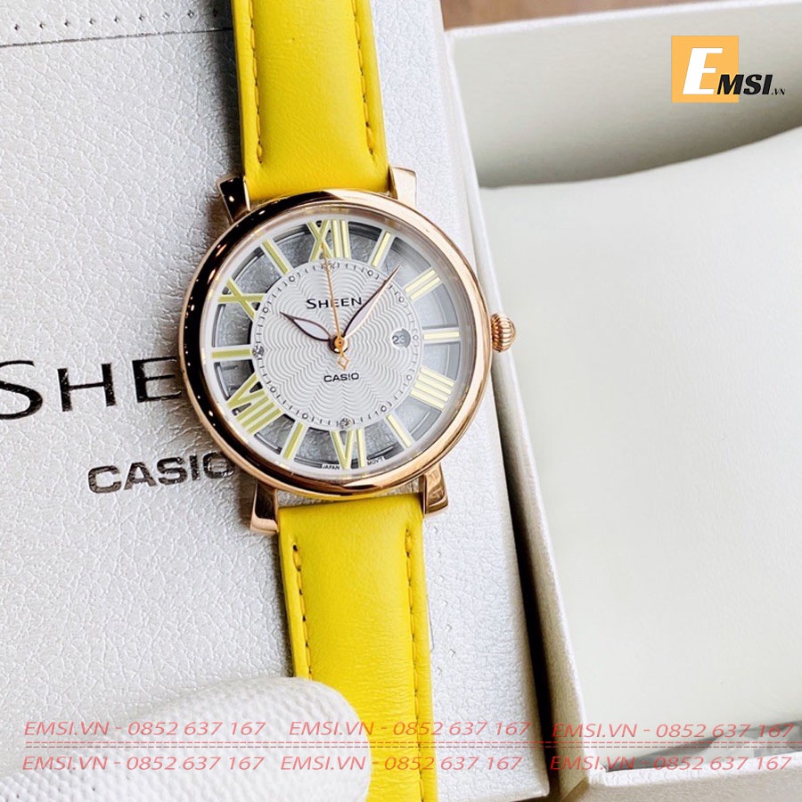 Casio Sheen SHE-4047PGL-9A - Đồng Hồ Nữ - Pin/Quartz - Kính Khoáng - Size Mặt 34mm EMSI.VN