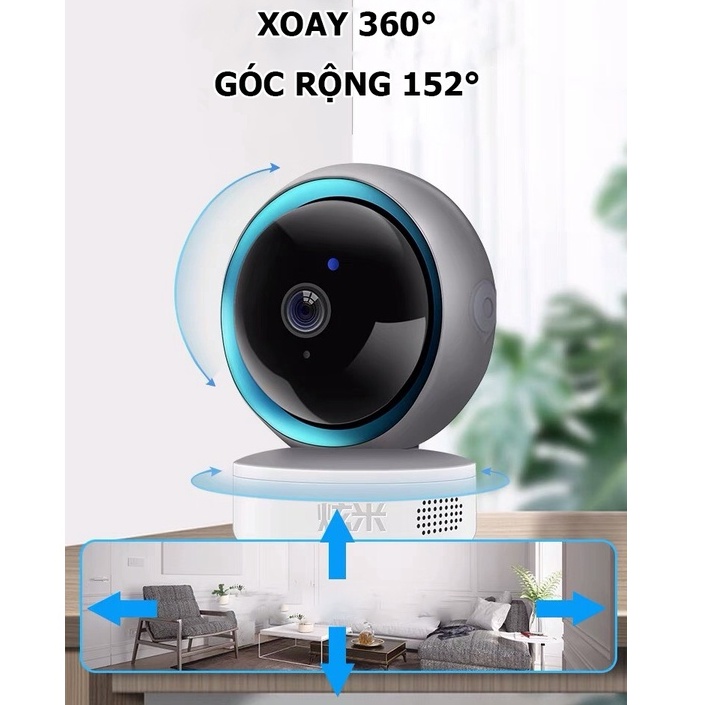 Camera V380 Pro kết nối Wifi 5G xem trực tiếp từ xa trên điện thoại, không dây đàm thoại 2 chiều có đèn hồng ngoại