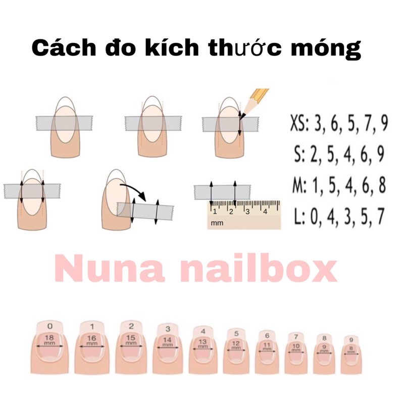 Charm buom nailbox Nuna móng úp thiết kế móng tay giả đính đá. nail box sẵn có now ship. inbox đổi màu đổi shape