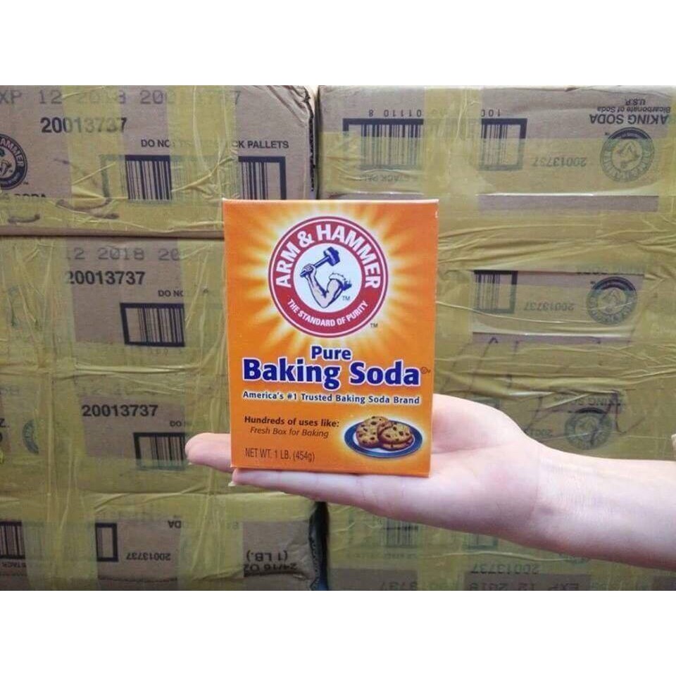 Bột Baking Soda Arm &amp; Hammer làm trắng răng, làm bánh, tẩy tế bào chết,... 454gr