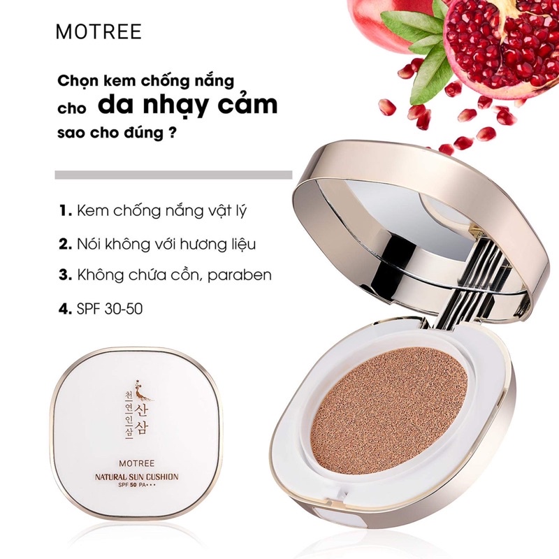 [ MỸ PHẨM SẠCH MOTREE] CUSHION Chống Nắng Lựu Sâm + Quà tặng thảo mộc shop tặng riêng