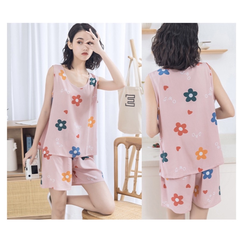 Bộ lanh mặc nhà Bộ đồ ngủ nữ mặc nhà sát nách chất vải lanh cotton thoáng mát nhiều màu CiCi