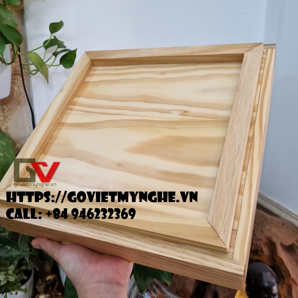 Khay gỗ trang trí món ăn dạng Bento chia ngăn - khay gỗ decor trang trí phục vụ thức ăn - gỗ tự nhiên