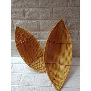 Thuyền đựng hoa quả bàn ăn đan giả mây