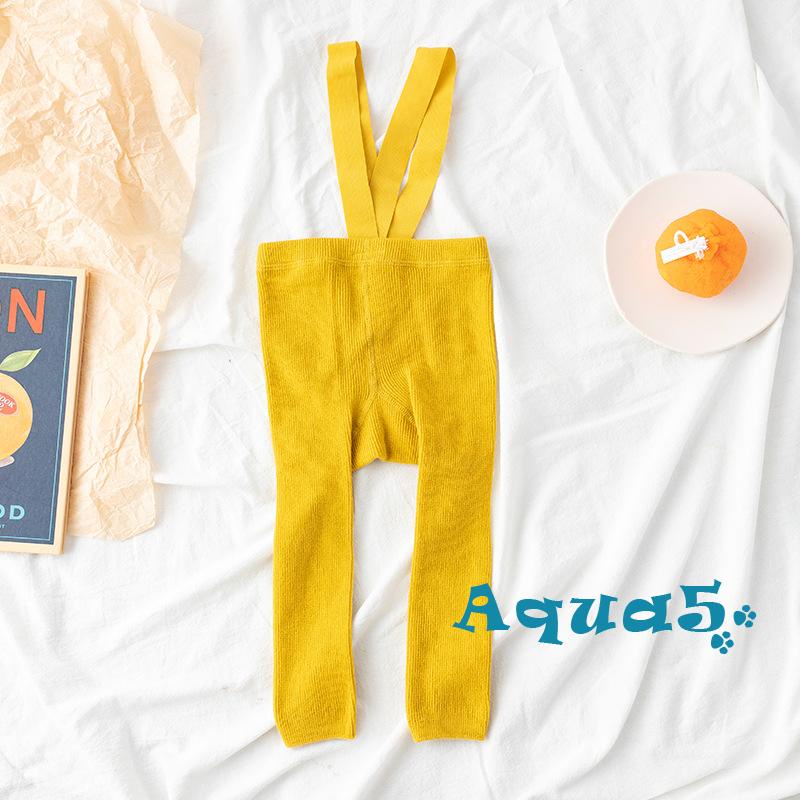 Quần legging lưng cao màu trơn thời trang cho trẻ em