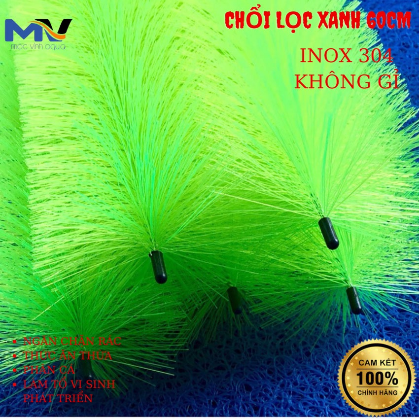 Chổi lọc nước hồ cá 40cm - 60cm - 80cm - 1m - 1m2  inox không rỉ