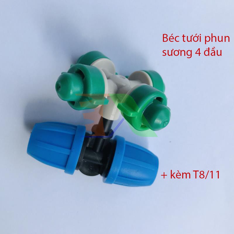Béc tưới phun sương 4 đầu MT-3088C 32lit / h + Tê 8/11-6mm
