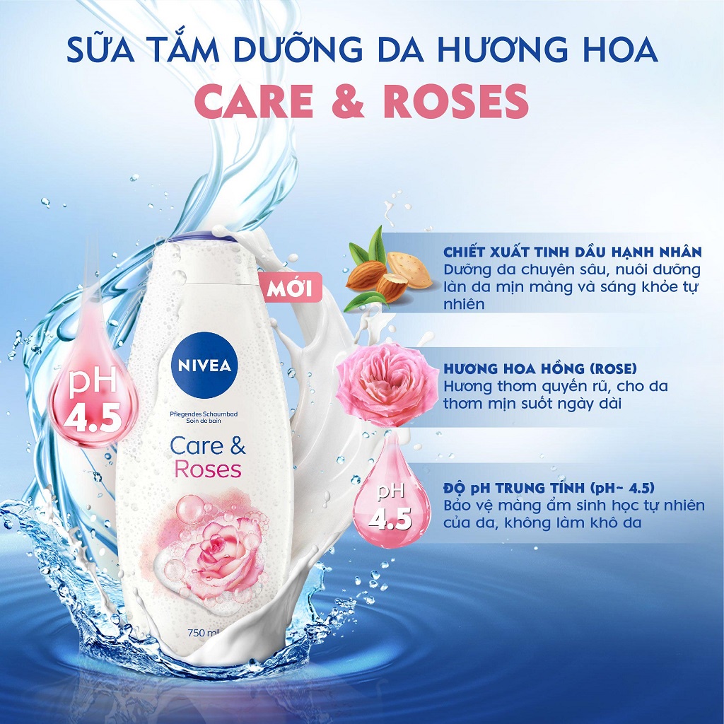 Sữa Tắm Dưỡng Da Hương Hoa NIVEA Nhập Từ Đức 750ml
