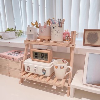 Kệ gỗ, kệ để bàn 2 tầng đa năng gỗ thông gấp gọn 3 màu