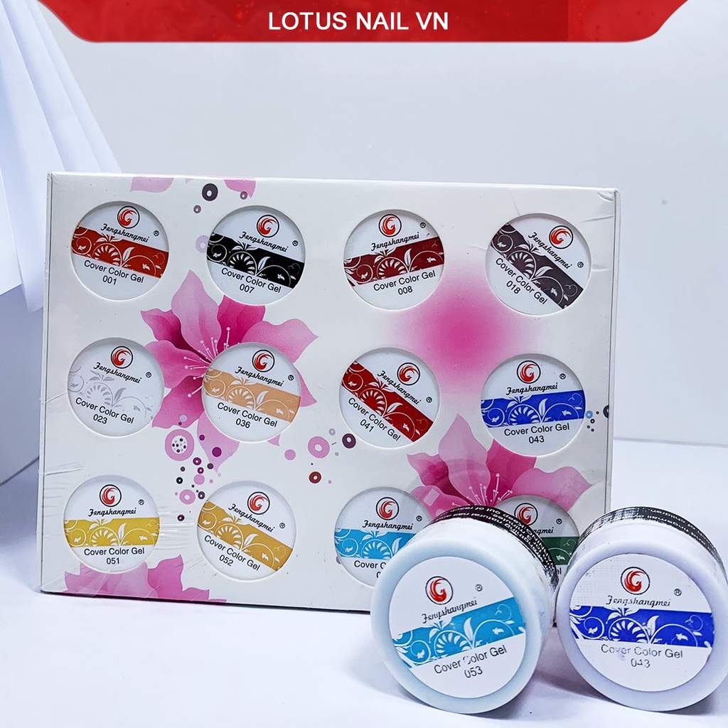 Set gel vẽ nail Fengshangmei 12 màu cao cấp siêu đặc mướt