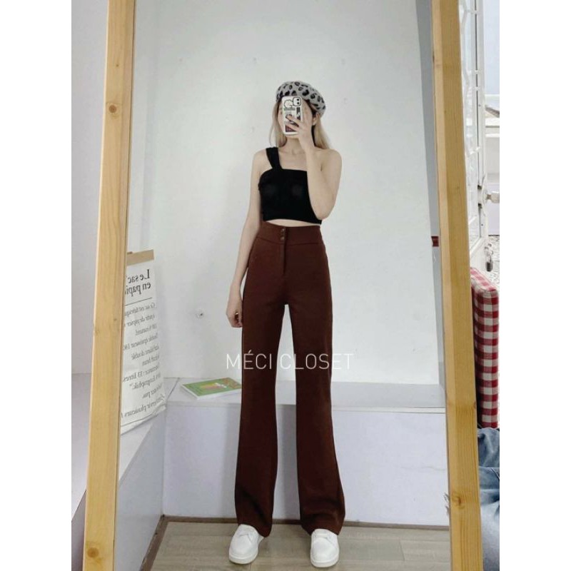 Quần ống loe cạp cao K002
