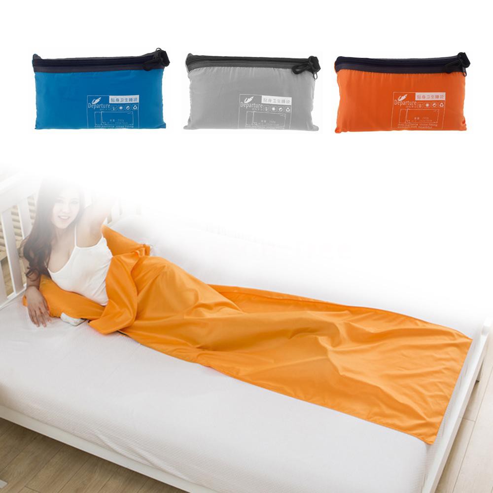 Túi ngủ Polyester siêu mỏng màu xanh dương tiện lợi dành cho đi dã ngoại du lịch