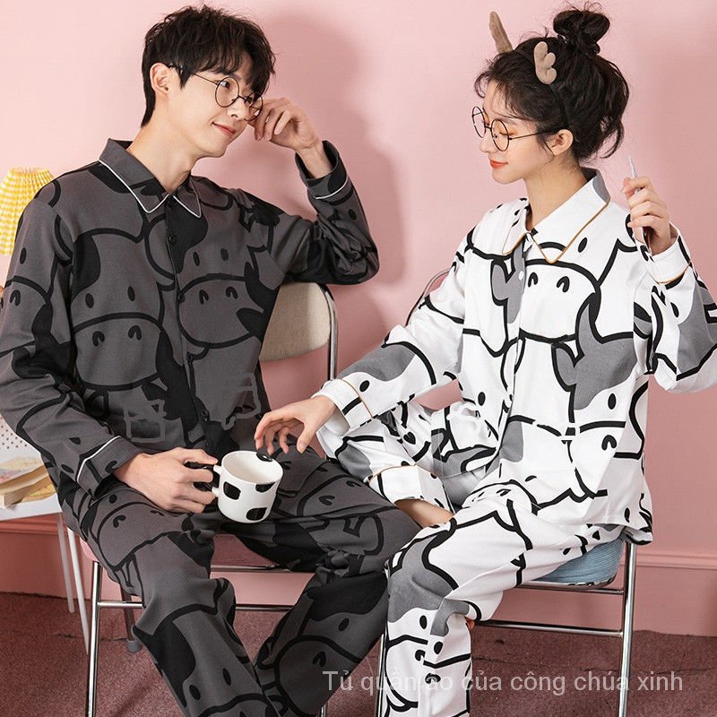 Bộ đồ ngủ pijama họa tiết hoạt hình dễ thương thời trang thu đông