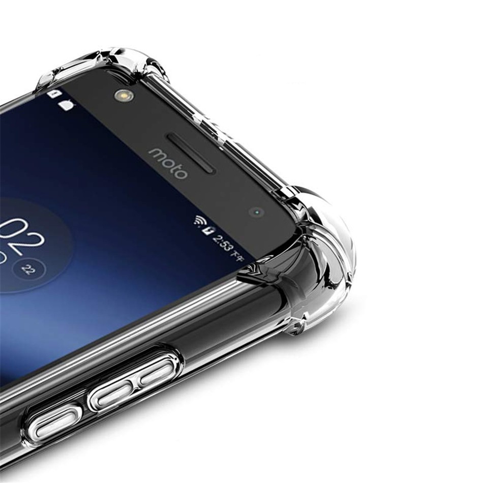 Ốp điện thoại trong suốt chống sốc cho Motorola Moto G4 G5 G5s G6 E4 E5 C Z2 X4 Play Plus