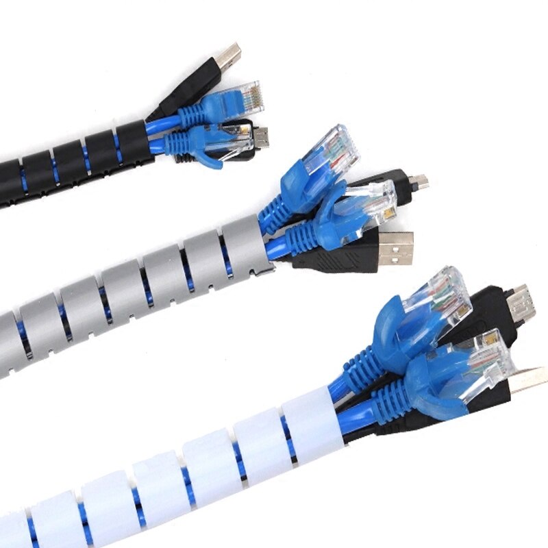 Dây Cáp quấn Gọn Dây Bảo Vệ Dây Điện Ống xoắn ống luồn dây điện 3m+kẹp
