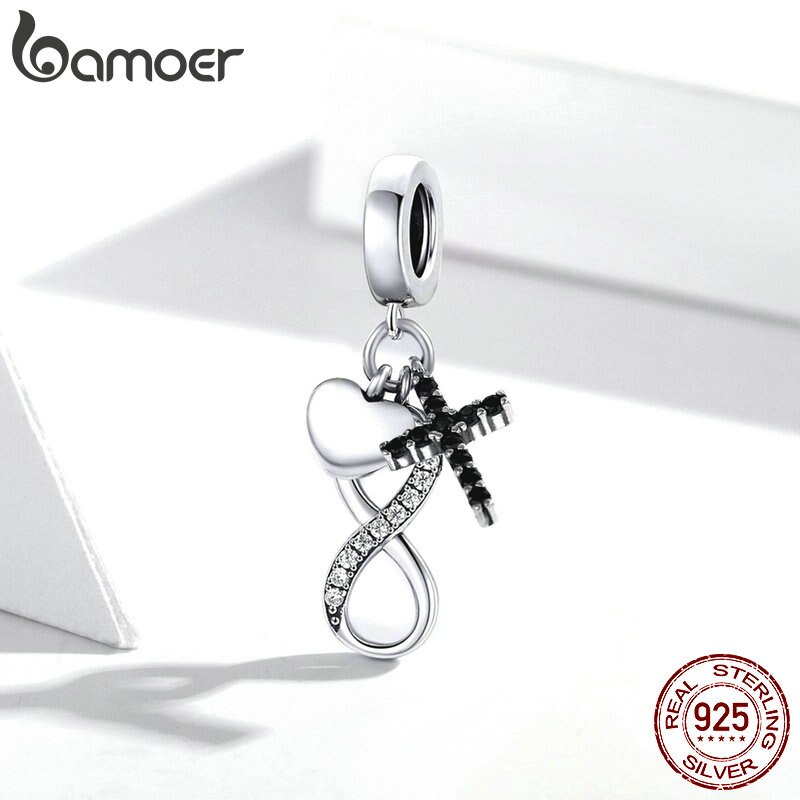 BAMOER Mặt Dây Chuyền Bạc 925 3mm Biểu Tượng Vô Cực SCC1713