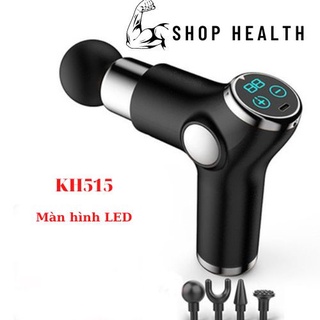 Máy massage, súng massage trị liệu, 32 cấp độ 4 đầu thay thế màn hình led