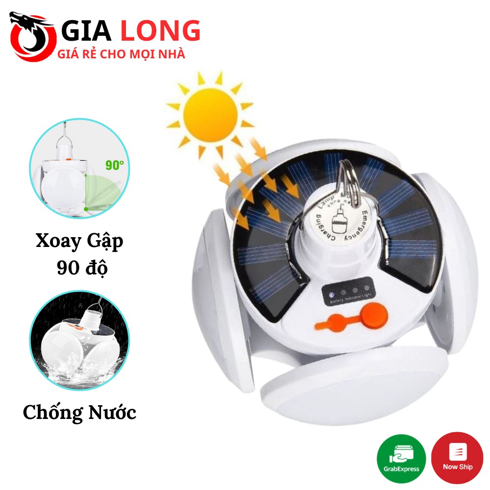Đèn Led Năng Lượng Mặt Trời 4 Cánh 5 Bóng Football UFO Lamp 40W, Đèn Siêu Sáng Tích Điện Ngoài Trời, Sạc Tích Điện