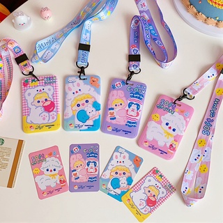 Dây đeo và bao đựng thẻ họa tiết gấu Duffy hoạt hình sáng tạo dùng đựng thẻ sinh viên tiện lợi