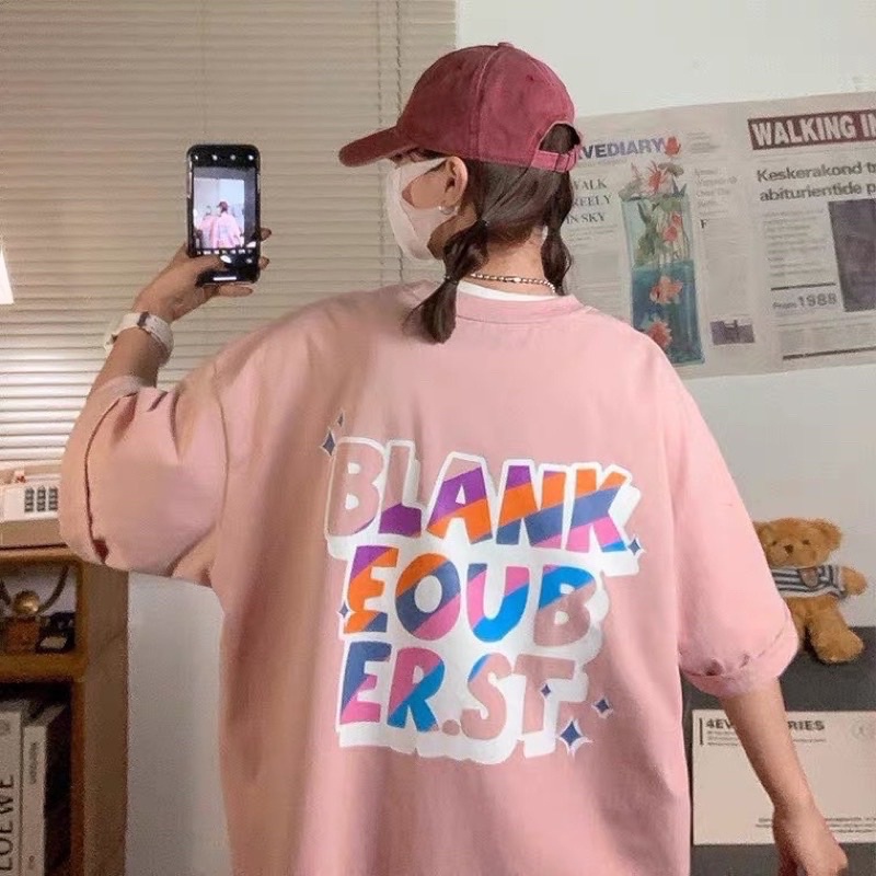 [Mã SKAMFSW175 giảm 10K đơn 50K] Áo thun phông nam nữ PINK tay lỡ form rộng BUER Unisex