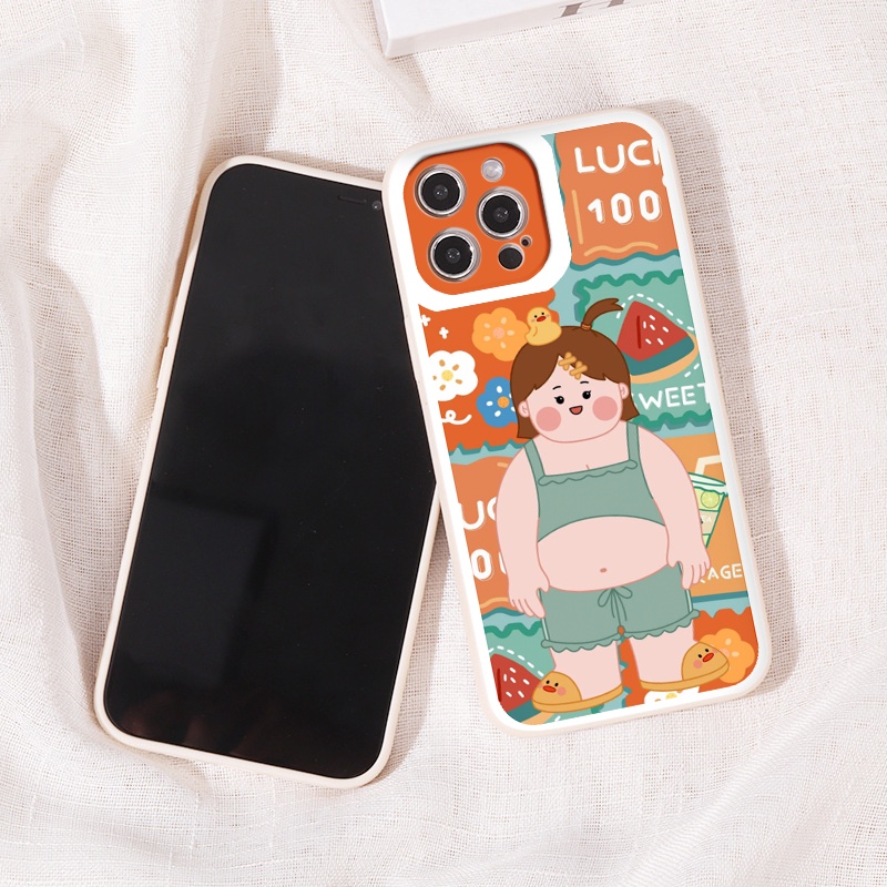 Ốp iphone - Ốp lưng iphone cạnh vuông cặp đôi béo ú dành cho ip 6 đến 14promax - ng225