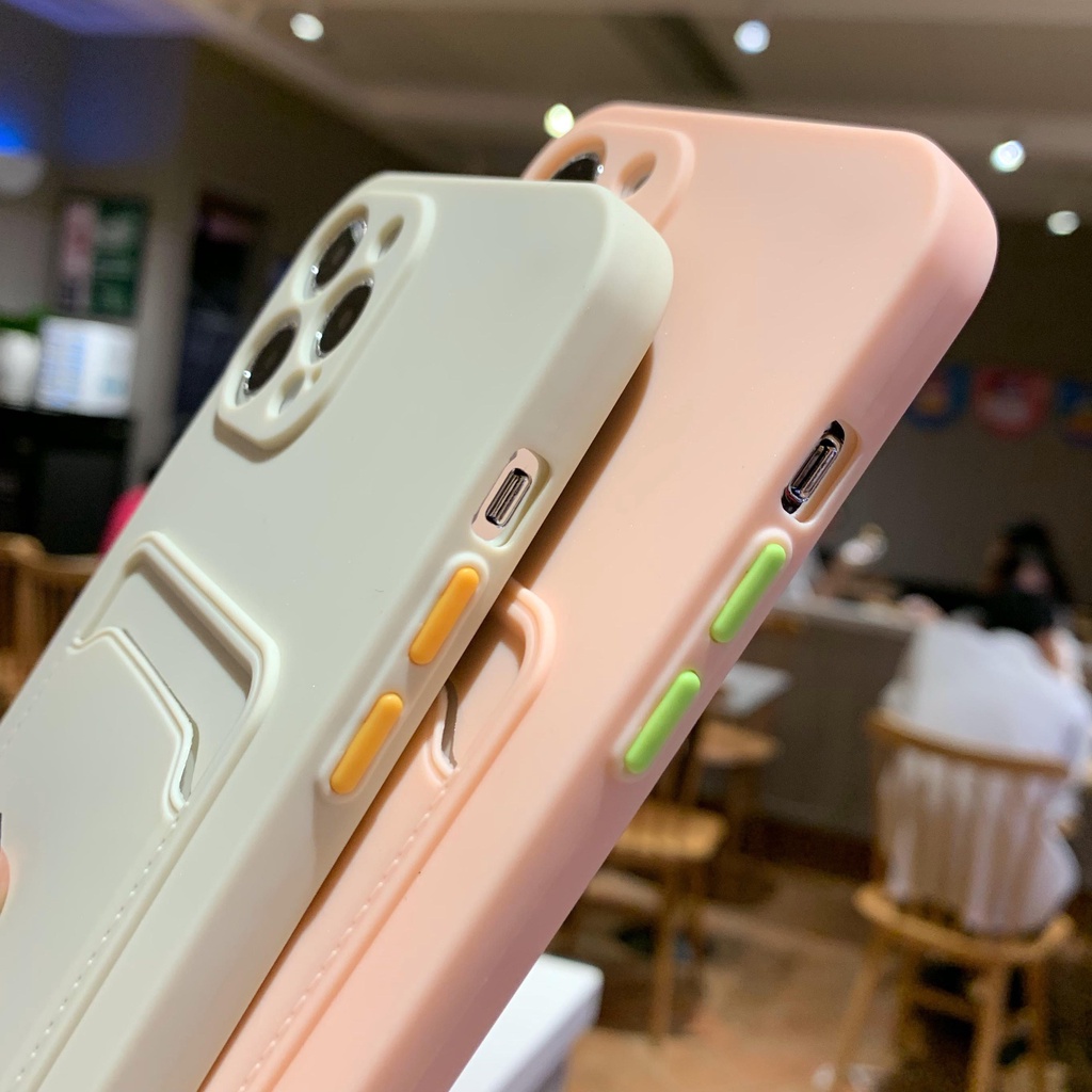 Ốp Điện Thoại Silicone Có Ngăn Đựng Thẻ Cho iPhone 14ProMax 13promax 12pro 11 pro XS max XR