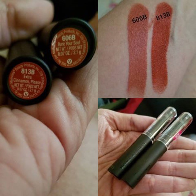 Son WET N WILD Perfect Pout Lip Color màu Extra cinnamon, please (813B), Bare your Soul (606B), Club Brat (785A)