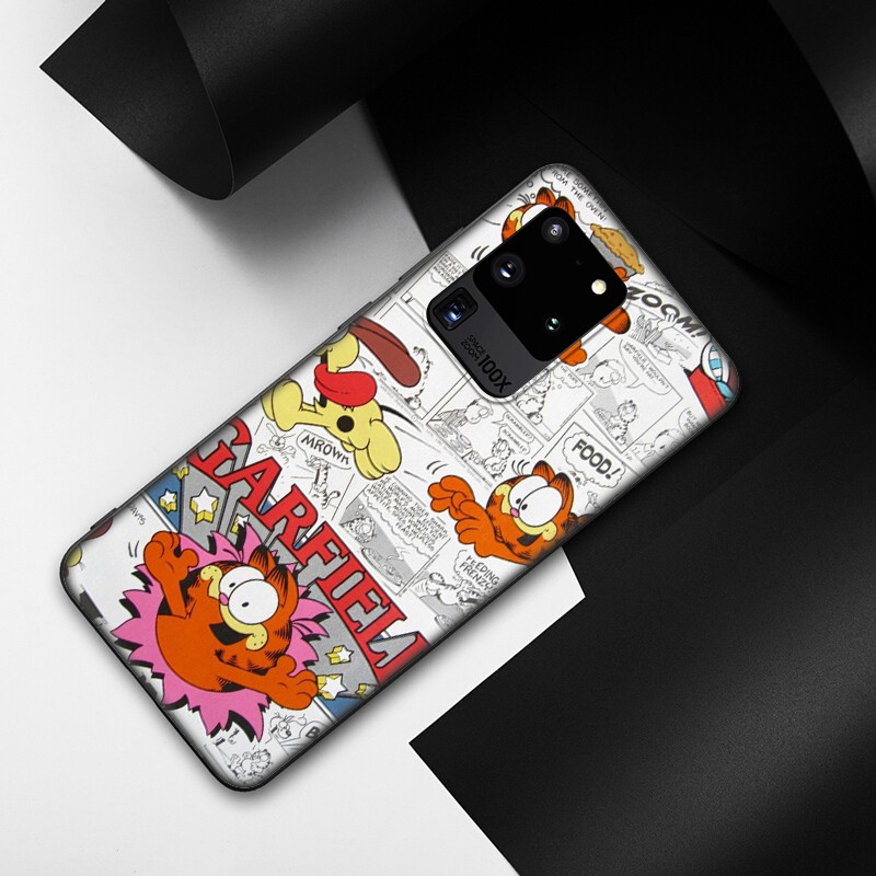 Samsung Galaxy S10 S9 S8 Plus S6 S7 Edge S10+ S9+ S8+ Casing Soft Case 43SF Garfield Cat Cartoon Cute mobile phone case