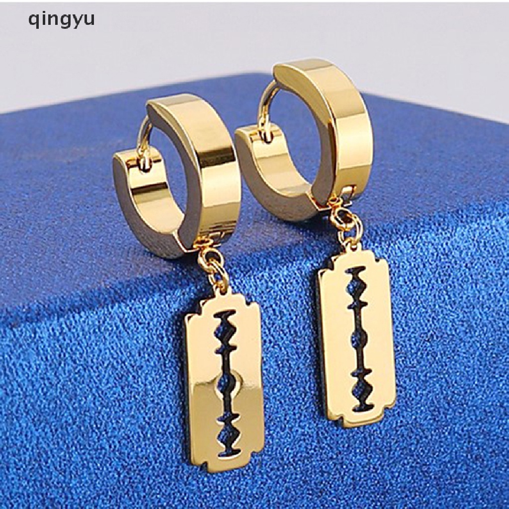 Bông Tai Dáng Dài Hình Lưỡi Dao Bằng Thép Không Gỉ Cá Tính Cho Nam