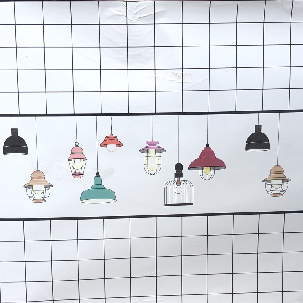 Decal dán bếp tráng nhôm ĐƯỜNG KẺ ĐÈN CHÙM khổ rộng 60cm( giá bán 1 mét dài tời )