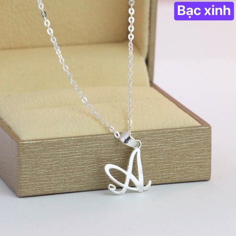 Dây chuyền mặt chữ cái . dây chuyền bạc theo tên.