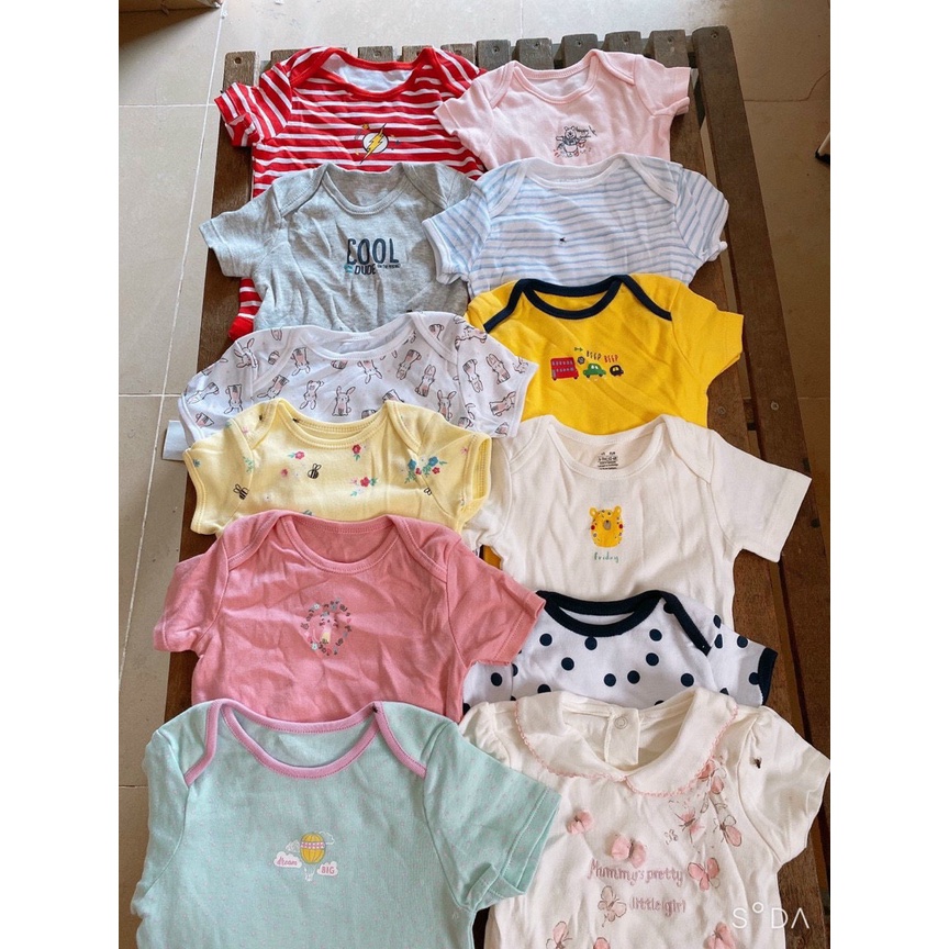 Body suit cho bé trai, gái Nina Kids Boutique Set 4 body chip Ngẫu nhiên Chất cotton mềm mát Size 0 24m