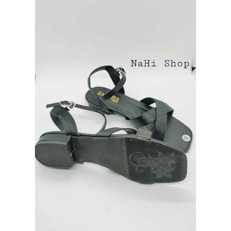 Sandal gót 2 phân quai gài đế xịn sandal quai chéo NAHI sd119