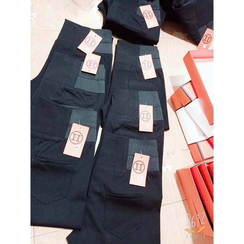 QUẦN LEGGING CẠP CAO GEN BỤNG HỘP CAM CHỮ H