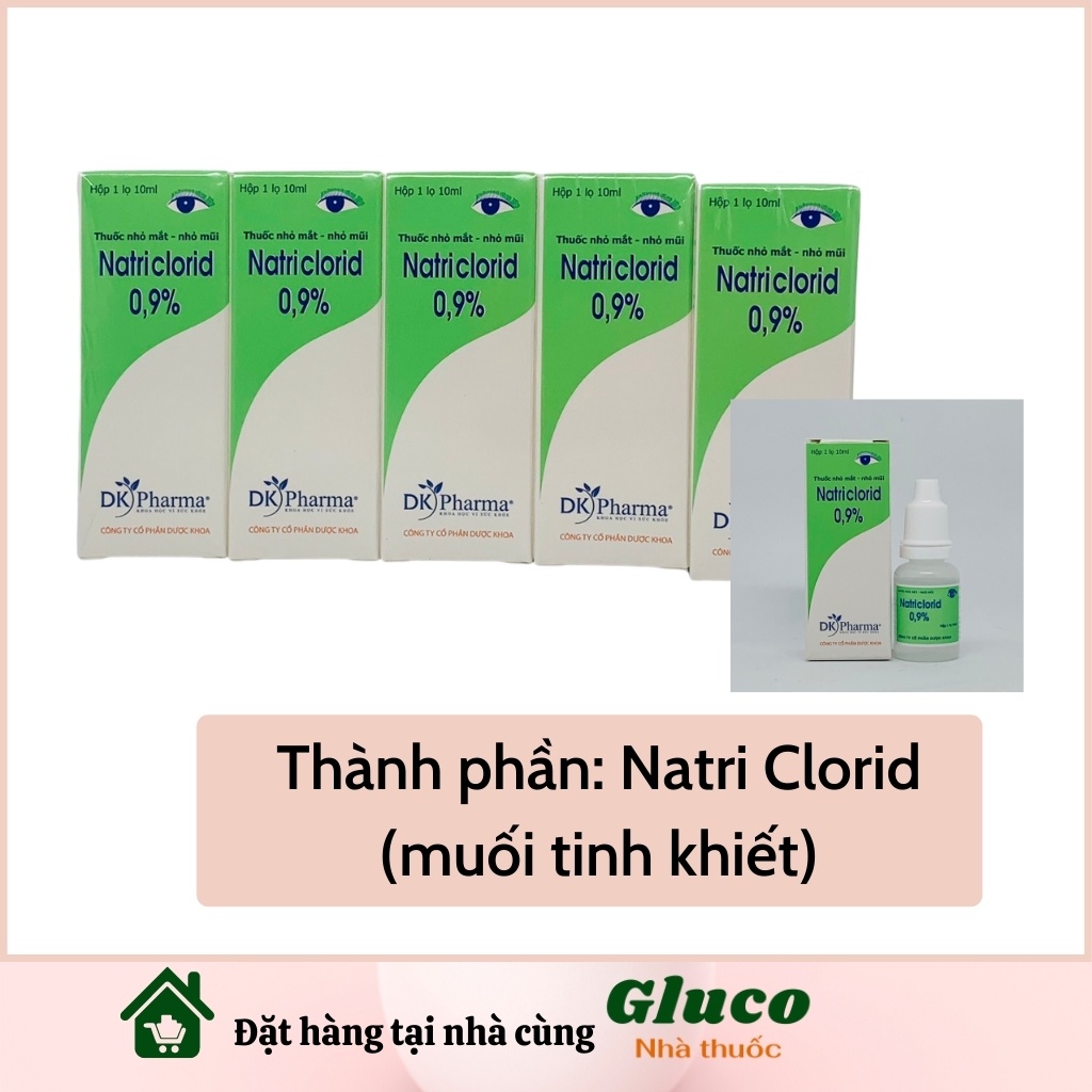 Nước muối sinh lý cho trẻ sơ sinh nhỏ mắt sinh lí Dược Khoa 10 lọ 10ml GLU002