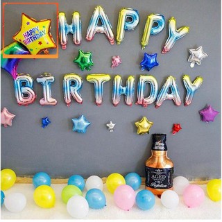 [Rẻ Vô Đich] Bộ bóng chữ Happy Birthday - trang trí sinh nhật - Cao 40 cm nhôm kính siêu đẹp.