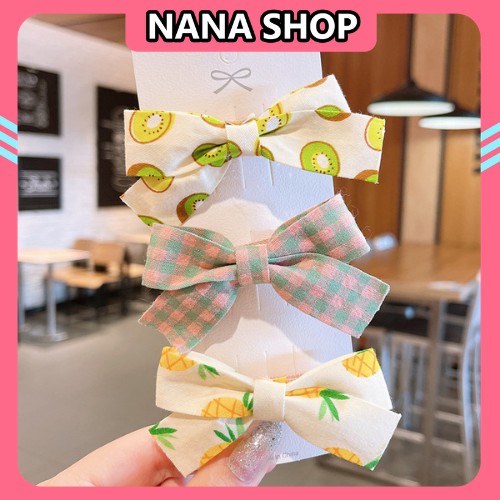 Set Kẹp Nơ Cao Cấp 🍓PHIÊN BẢN 2021🍓 Kẹp Tóc Trẻ Em Phong Cách Hàn Quốc