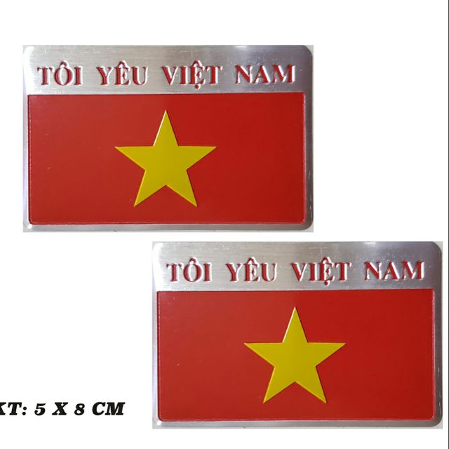 BỘ 2 DECAL NHÔM CỜ VIỆT NAM