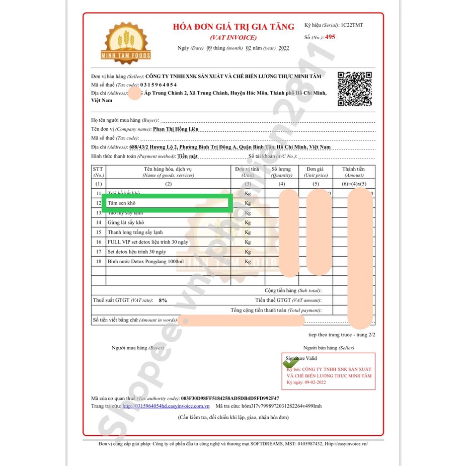 1Kg Tâm sen khô  loại thượng hạng đặc biệt chuyên dùng để biếu