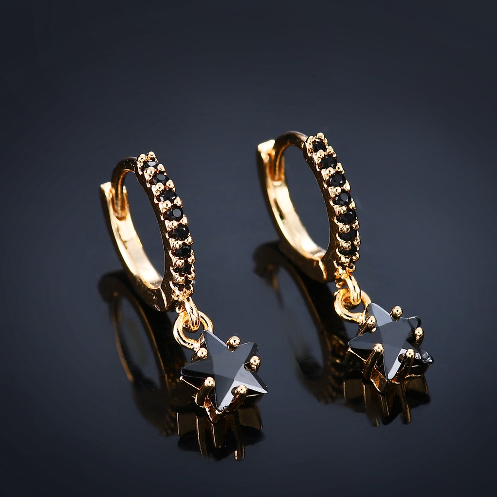 Bông Tai Hình Ngôi Sao Đính Đá Zircon Đơn Giản Thời Trang Âu Mỹ