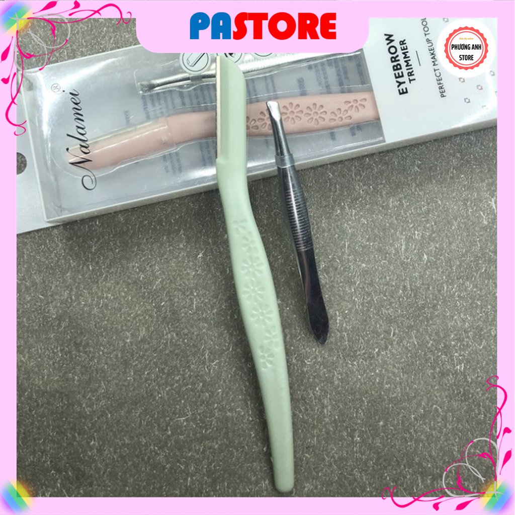 ⚡BÁN LỖ XIN 5 SAO⚡ Set dao cạo lông mày, dao tỉa lông mày và nhíp gắp tiện dụng dành cho nữ PASTORE.