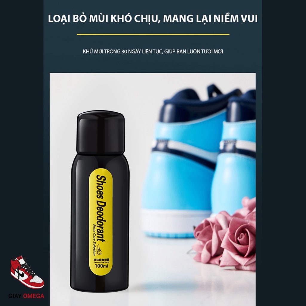 Xịt khử mùi giày dép Shoes Deodorant 100ml khử mùi hôi chống oxy hóa