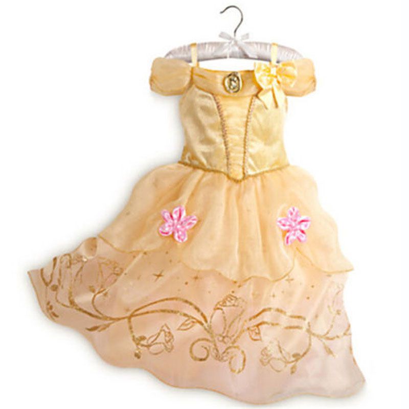 Disney Princess Belle Cosplay Costume Beauty And The Beast Halloween Party Dress Up For Girl Matching Dresses Parent-child Dress
