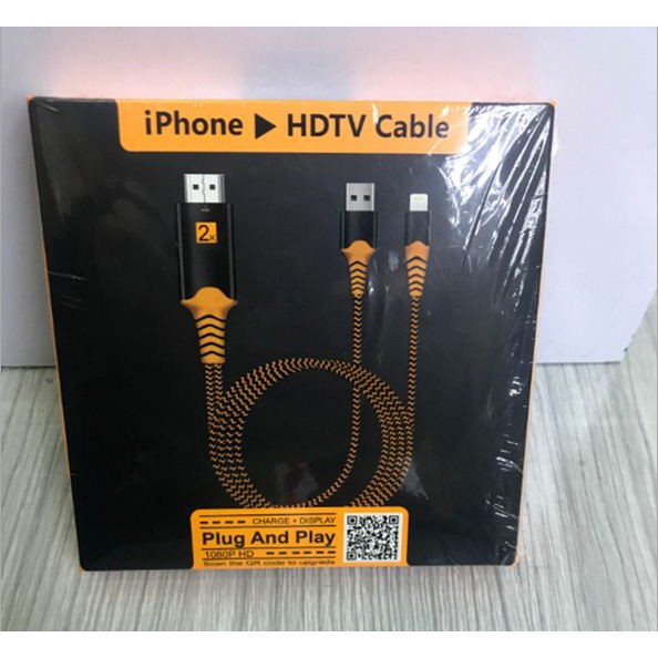 Cáp chuyển đổi kết nối Iphone, Ipad với Tivi qua cổng HDMI - Lightning to HDTV - Cáp dệt Hàng cao cấp
