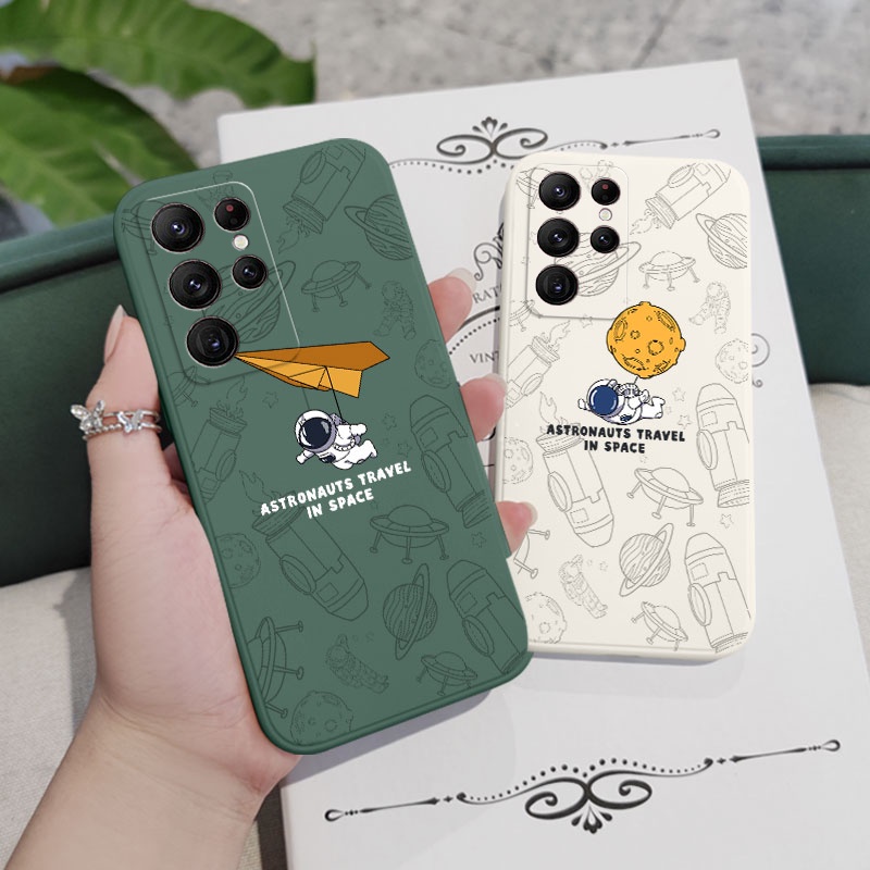 Ốp Điện Thoại Hình Phi Hành Gia Bay Cho Samsung Galaxy S23 S22 Ultra Plus