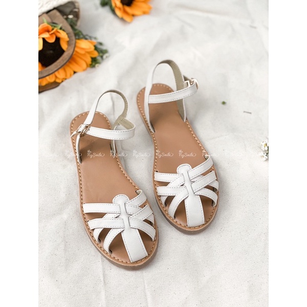 Giày sandal da bò mũi rọ - THENYSMILE - Spi